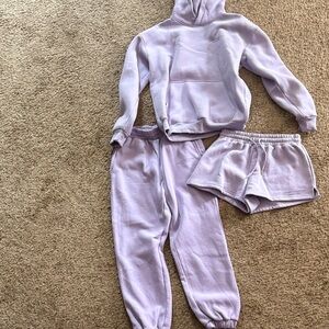 NWOT Comfrt Collection Pastel Edit. 3-piece Hoodie, short and jogger set.